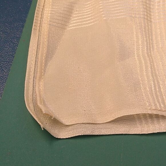 Elegant White  Scarf/Tablecloth Shimmers White stitching Cottagecore - Picture 7 of 8